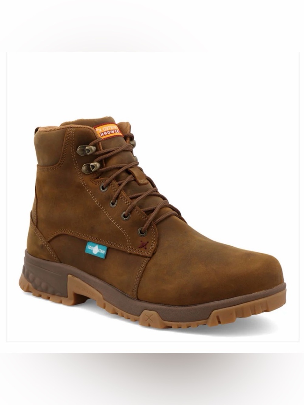 Twisted X Men's Brown Leather Work Boots - Lace-Up, Leather - Size 8 M